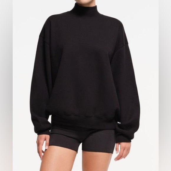 SKIMS Sweaters - Skims Cotton Fleece Mock Neck Oversized Pullover - NWT - Size L